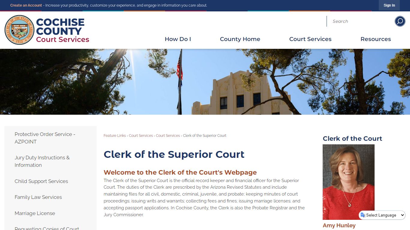 Clerk of the Superior Court | Cochise County, AZ - Arizona