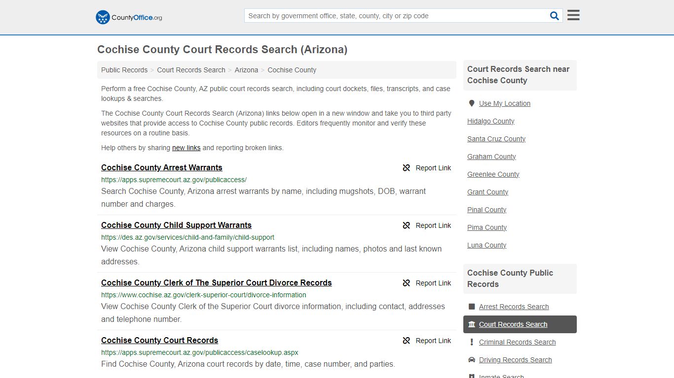 Cochise County Court Records Search (Arizona) - County Office